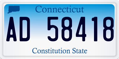 CT license plate AD58418