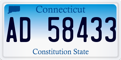 CT license plate AD58433