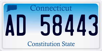 CT license plate AD58443