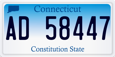 CT license plate AD58447