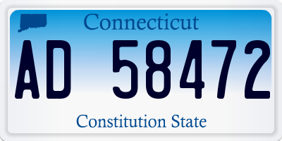 CT license plate AD58472