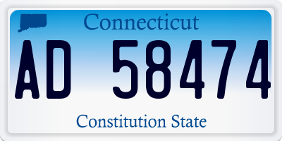 CT license plate AD58474