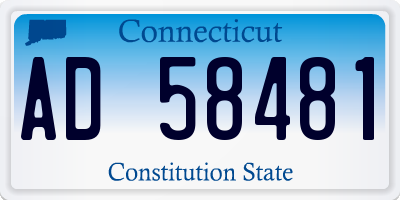 CT license plate AD58481