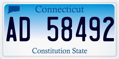 CT license plate AD58492