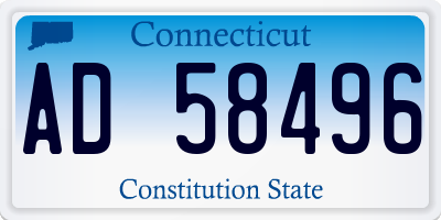 CT license plate AD58496