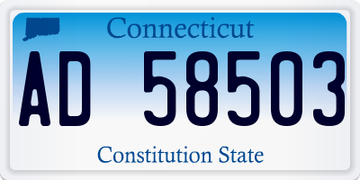 CT license plate AD58503
