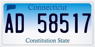 CT license plate AD58517