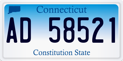 CT license plate AD58521