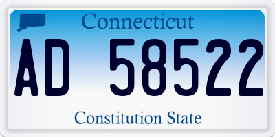 CT license plate AD58522