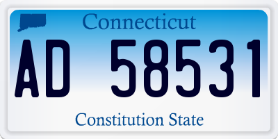 CT license plate AD58531