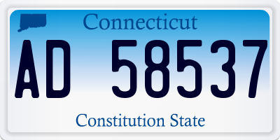 CT license plate AD58537