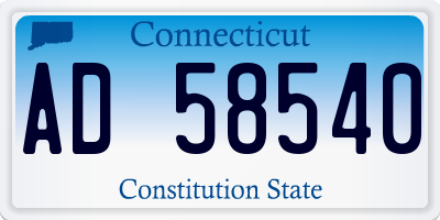 CT license plate AD58540