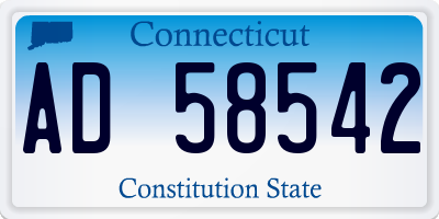 CT license plate AD58542