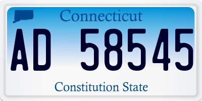CT license plate AD58545