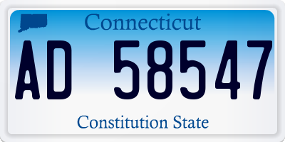 CT license plate AD58547