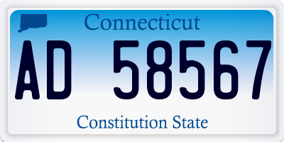 CT license plate AD58567