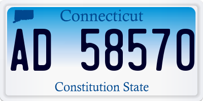 CT license plate AD58570