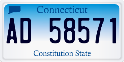 CT license plate AD58571