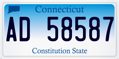 CT license plate AD58587