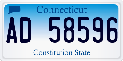 CT license plate AD58596