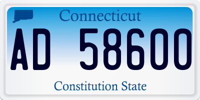 CT license plate AD58600
