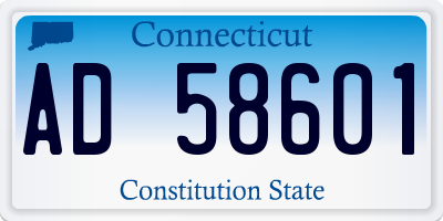CT license plate AD58601