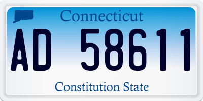CT license plate AD58611