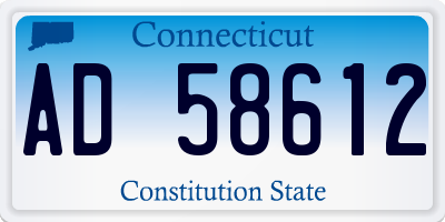 CT license plate AD58612