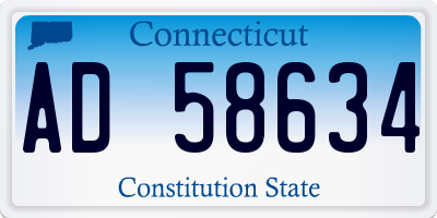 CT license plate AD58634