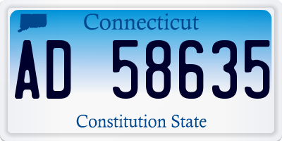 CT license plate AD58635