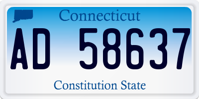 CT license plate AD58637
