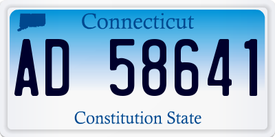 CT license plate AD58641