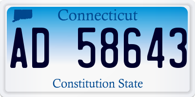 CT license plate AD58643