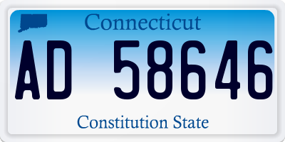 CT license plate AD58646