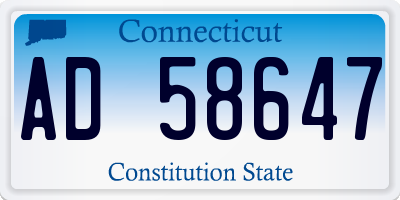 CT license plate AD58647