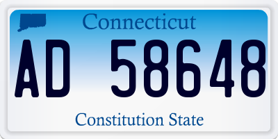 CT license plate AD58648
