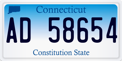 CT license plate AD58654