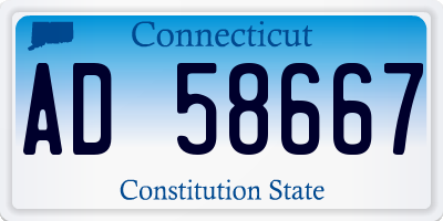 CT license plate AD58667