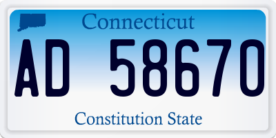 CT license plate AD58670