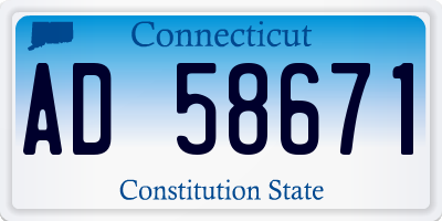 CT license plate AD58671
