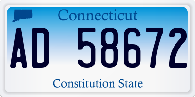 CT license plate AD58672