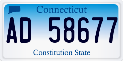 CT license plate AD58677