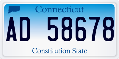 CT license plate AD58678