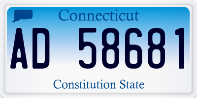 CT license plate AD58681