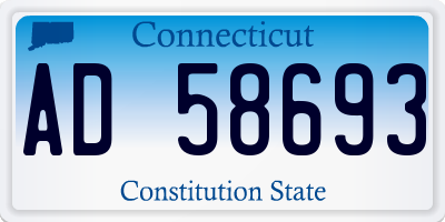 CT license plate AD58693