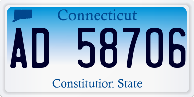 CT license plate AD58706