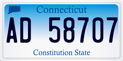 CT license plate AD58707