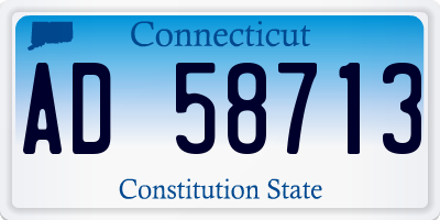 CT license plate AD58713