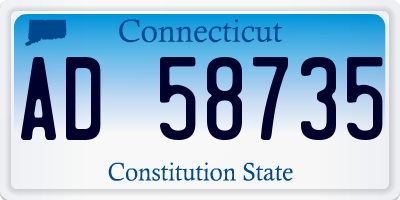 CT license plate AD58735
