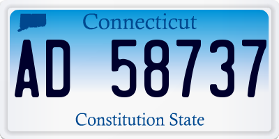 CT license plate AD58737